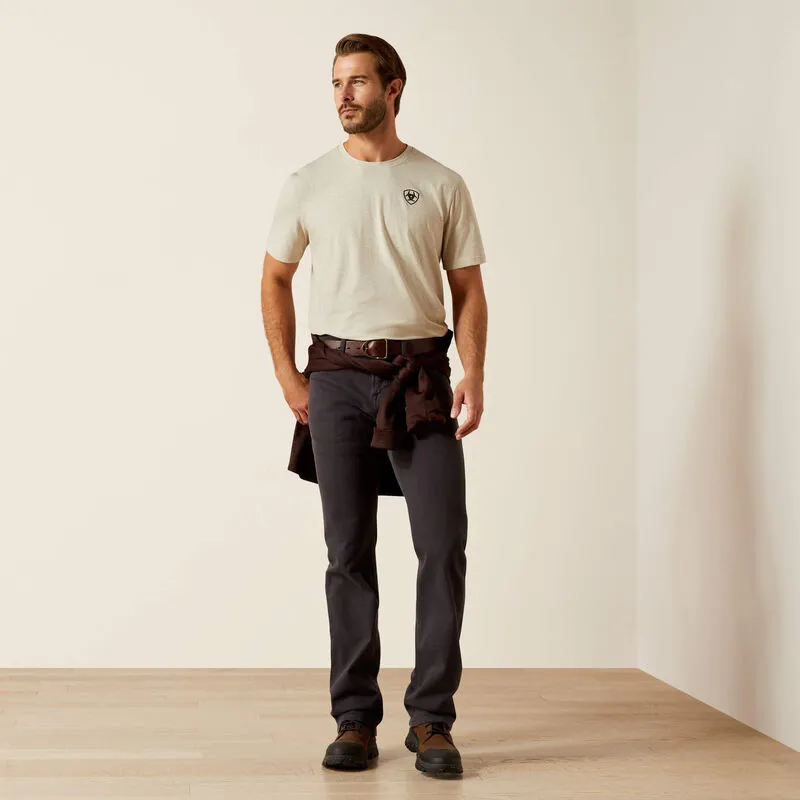 Ariat BV Logo T-Shirt Mens in Khaki Heather-4