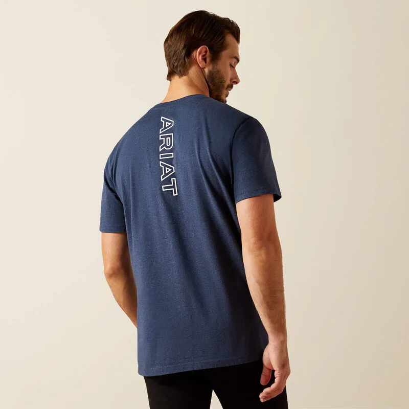 Ariat BV Logo T-Shirt Mens in Navy Heather-1