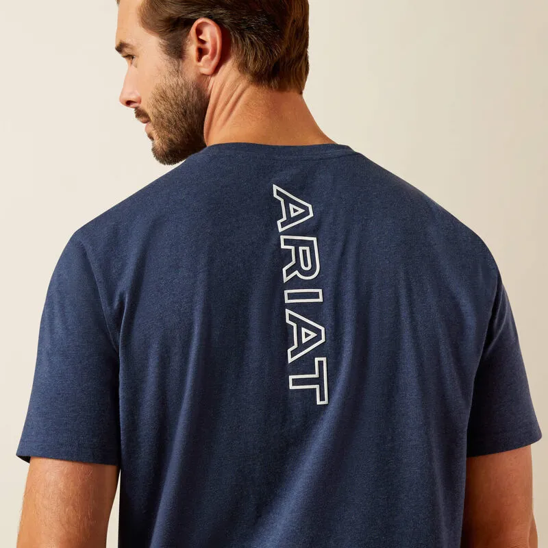 Ariat BV Logo T-Shirt Mens in Navy Heather-2
