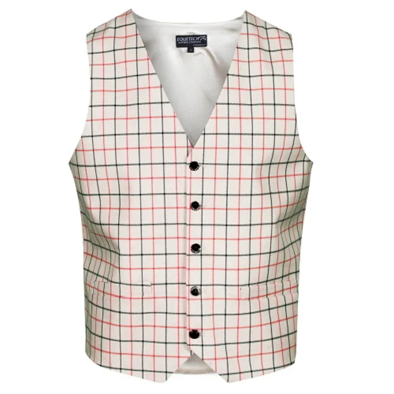 Equetech Tattersall Waistcoat Mens in Red/Black