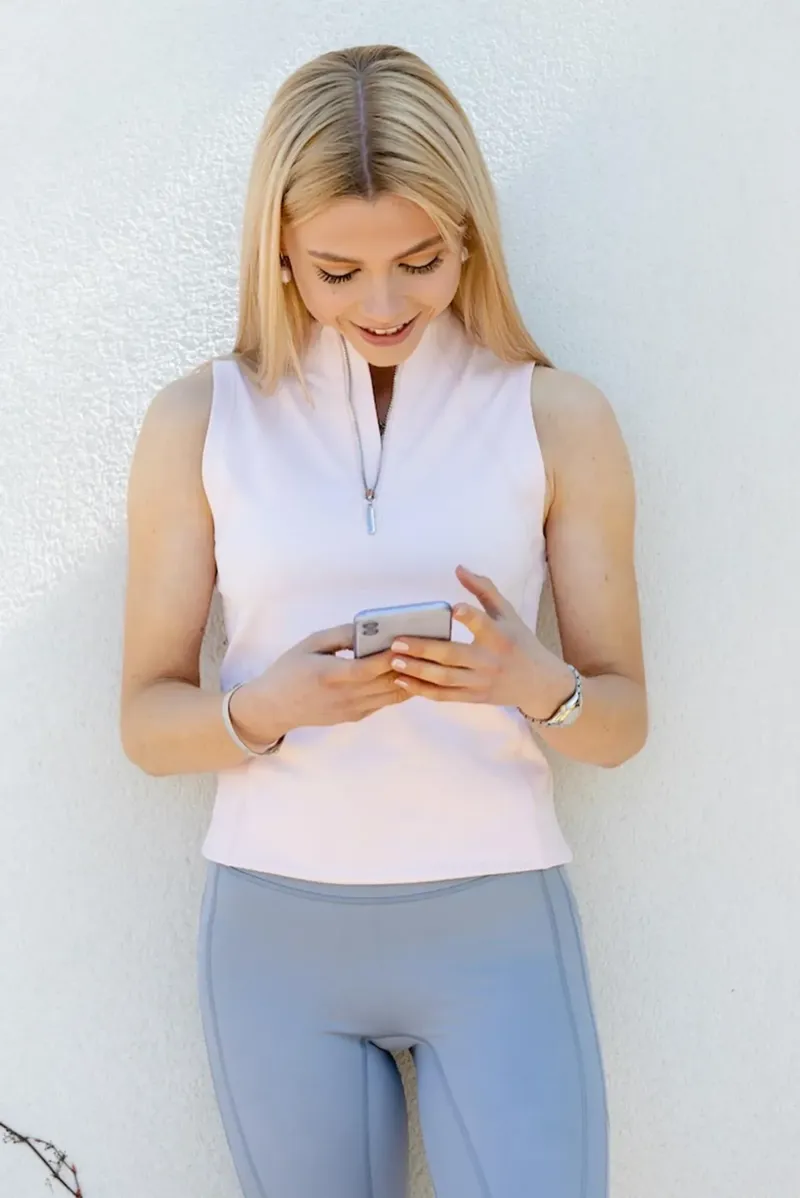 Mochara Technical Sleeveless Base Layer Ladies in Baby Pink-1