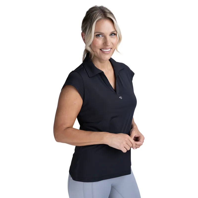 Mochara V Neck Air Tech Sleeveless Vest Ladies in Black