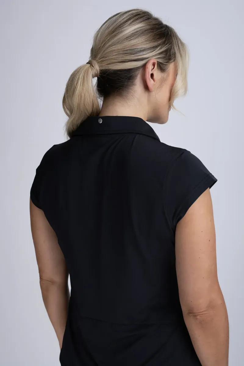 Mochara V Neck Air Tech Sleeveless Vest Ladies in Black-1