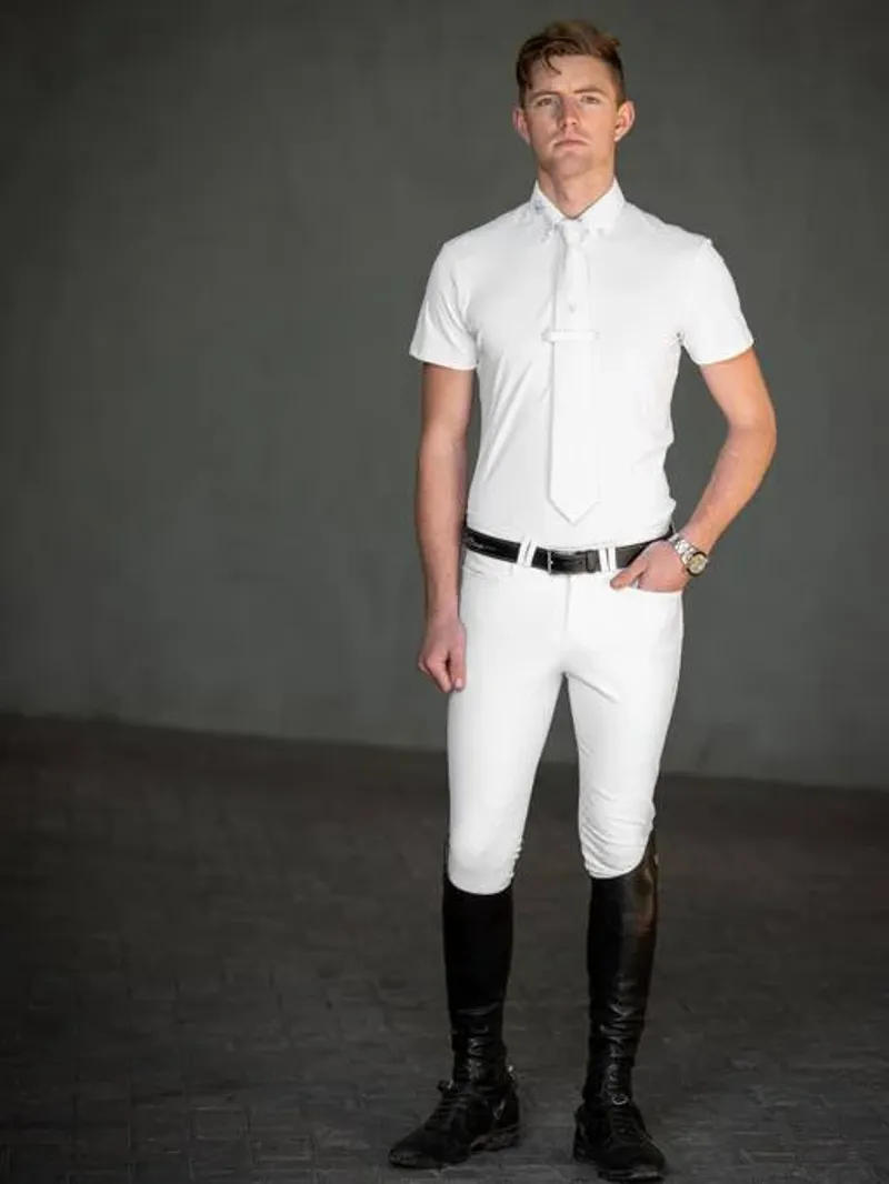 LeMieux Monsieur Competition Shirt Mens in White-3