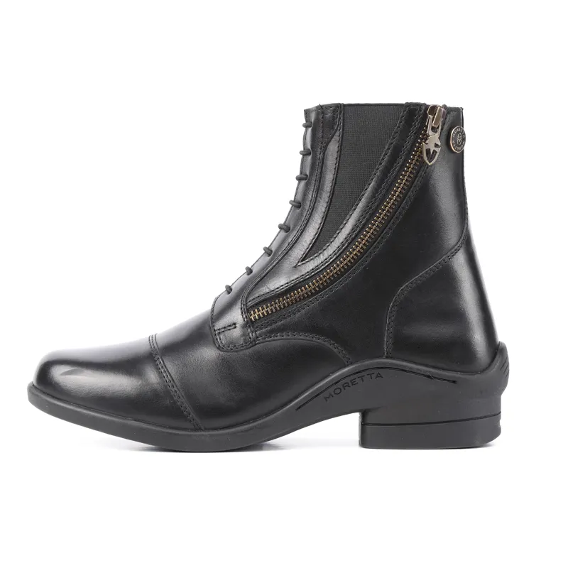 Moretta Alessia Leather Paddock Boots Ladies in Black-2