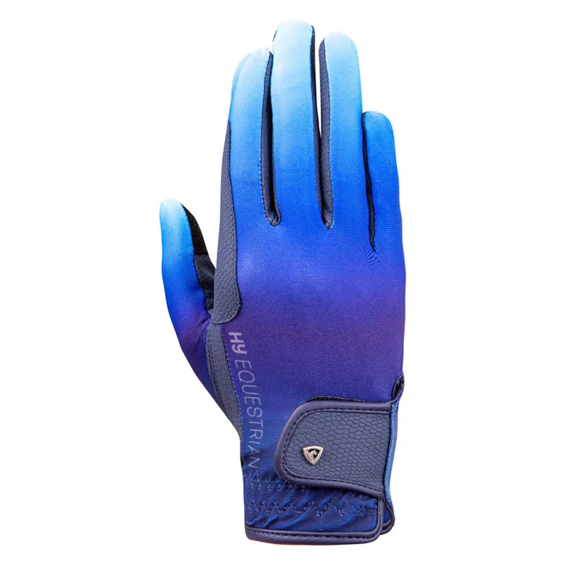 Hy Equestrian Riding Gloves in Navy/Ocean Ombre - WEB EXCLUSIVE