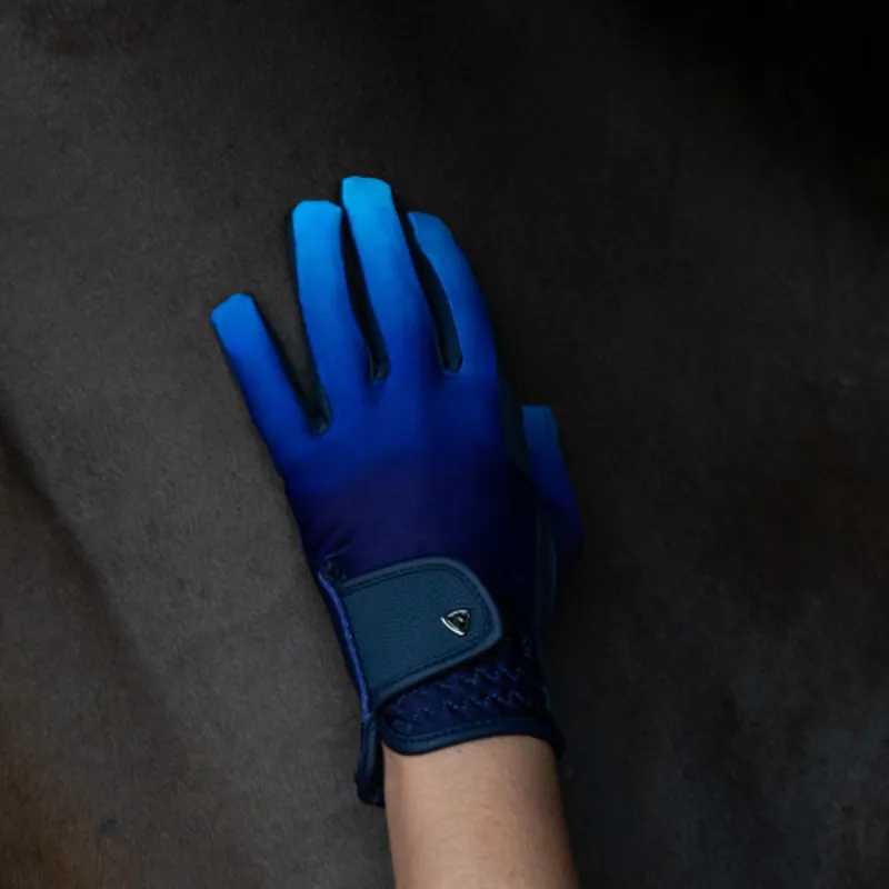 Hy Equestrian Riding Gloves in Navy/Ocean Ombre - WEB EXCLUSIVE-2