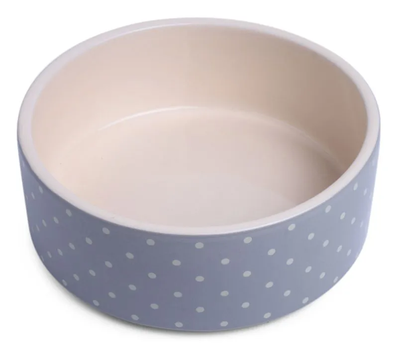 Petface Grey Dots Ceramic Bowl