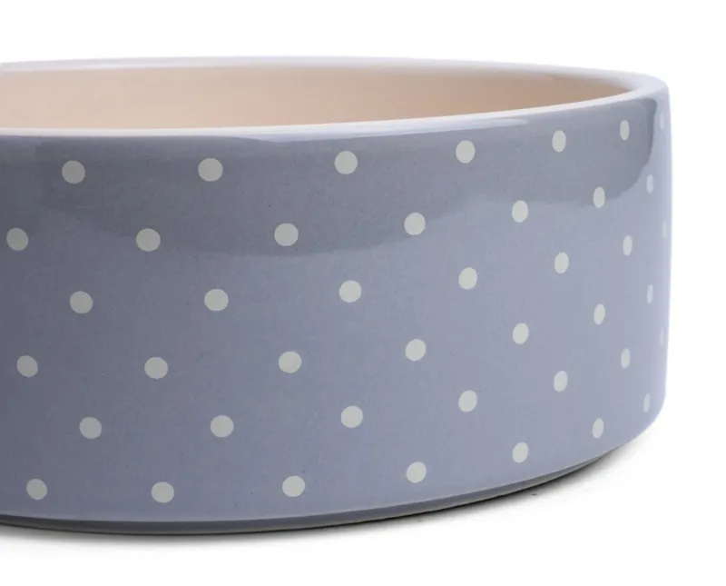 Petface Grey Dots Ceramic Bowl-1