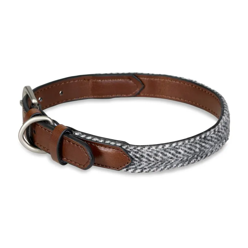 Petface Herringbone Leather Dog Collar
