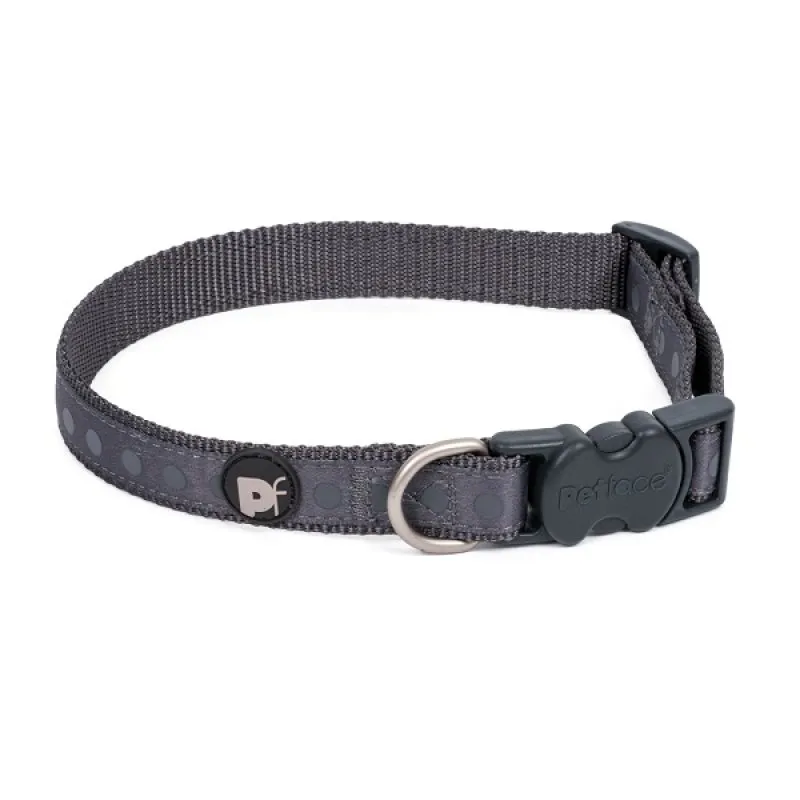 Petface Tonal Dots Dog Collar in Steel Grey