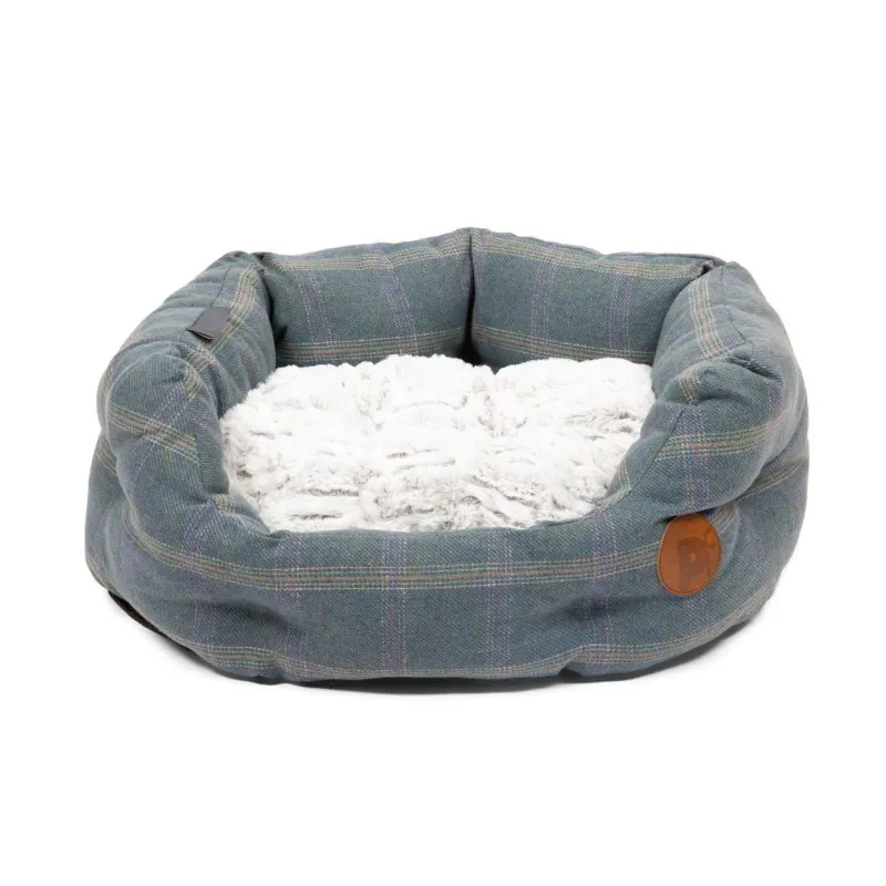 Petface Tweed Oval Dog Bed in Heather Grey