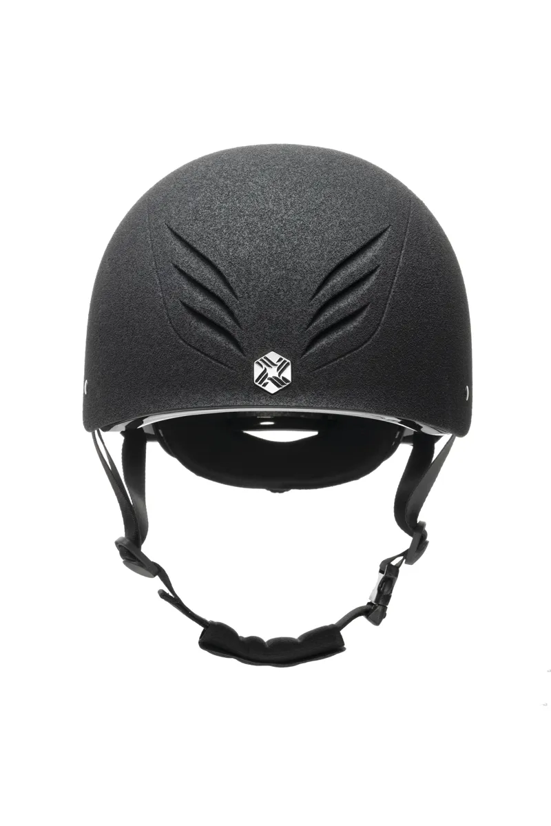 Charles Owen Phoenix Jockey Skull in Black with Silver-2