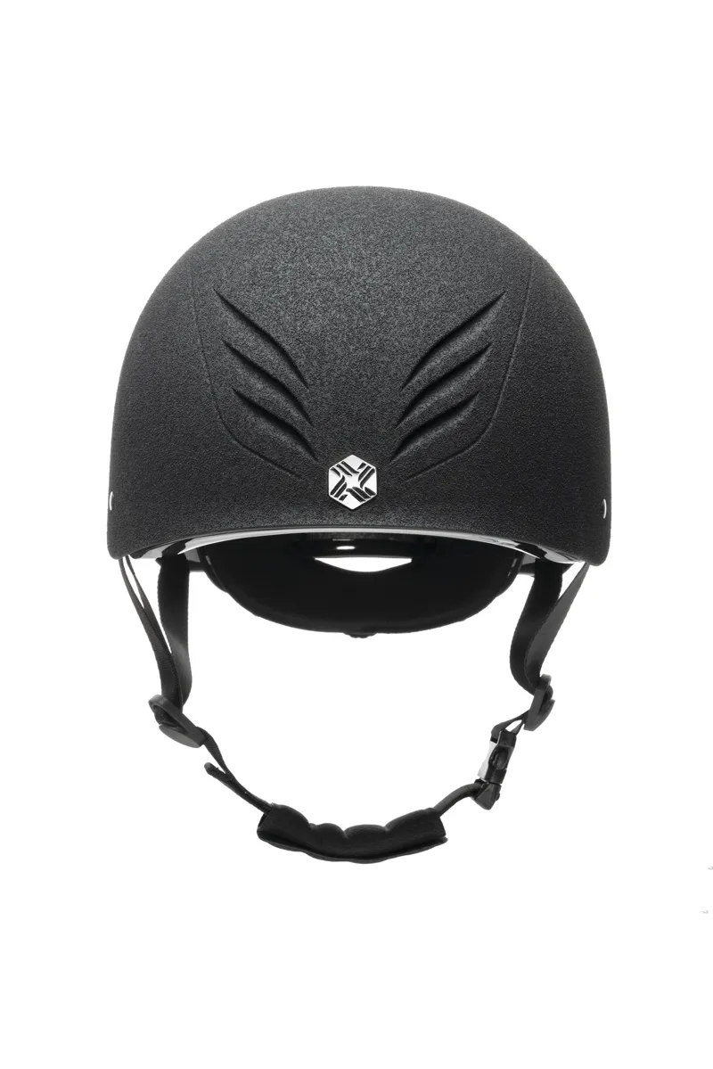 Charles Owen Phoenix Jockey Skull in Black with Silver-1