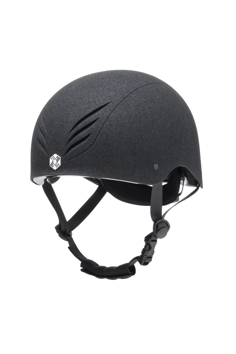 Charles Owen Phoenix Jockey Skull in Black with Silver