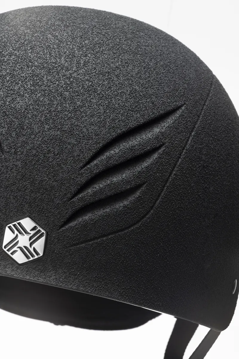 Charles Owen Phoenix Jockey Skull in Black with Silver-4