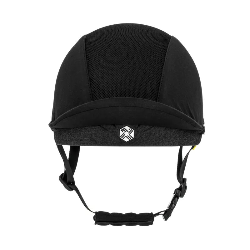 Charles Owen Phoenix Jockey Skull with MIPS in Black with Silver-2
