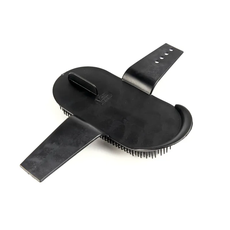 Shires EZI-GROOM Plastic Curry Comb in Black-1