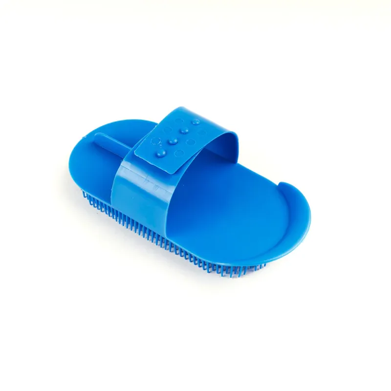 Shires EZI-GROOM Plastic Curry Comb in Blue