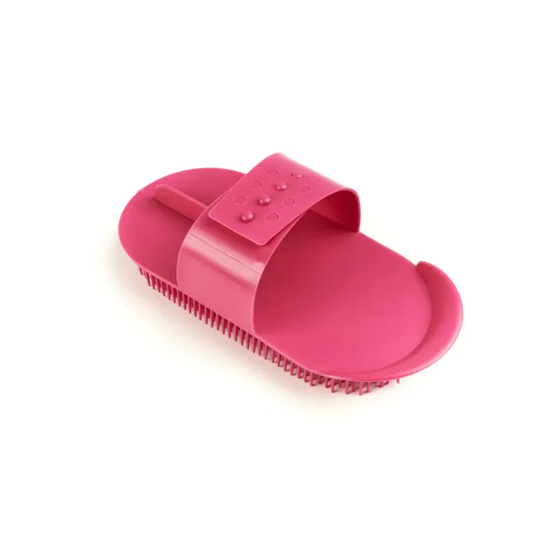 Shires EZI-GROOM Plastic Curry Comb in Pink