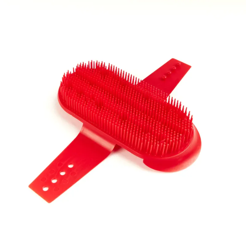 Shires EZI-GROOM Plastic Curry Comb in Red-1