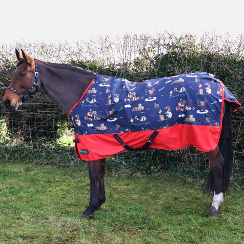StormX Practice Makes Perfect 0g Turnout Rug in Navy/Red - WEB EXCLUSIVE