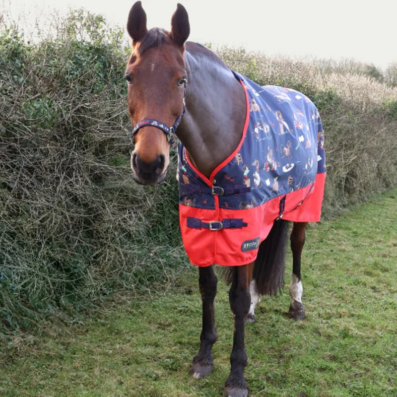 StormX Practice Makes Perfect 0g Turnout Rug in Navy/Red - WEB EXCLUSIVE-1