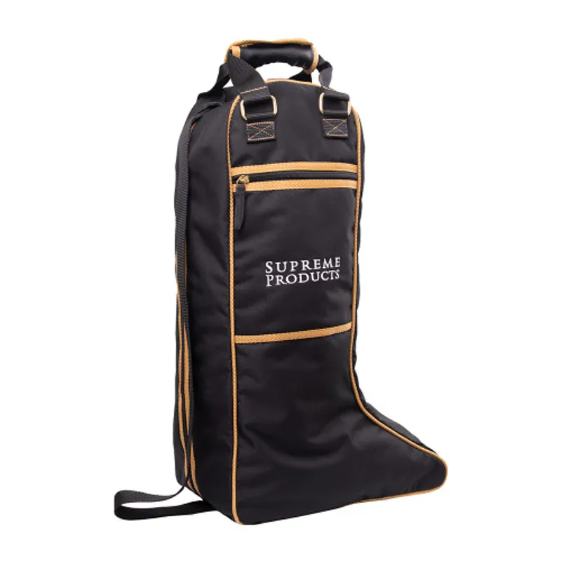 Supreme Products Pro Groom Riding Boot Bag in Black and Gold-1
