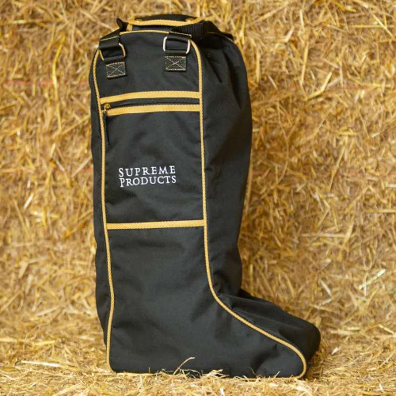 Supreme Products Pro Groom Riding Boot Bag in Black and Gold-2