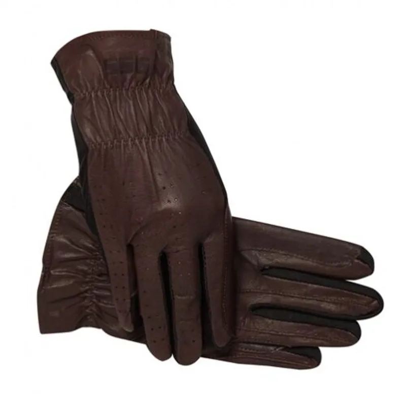 SSG Pro Show Leather Riding Gloves Kids in Brown