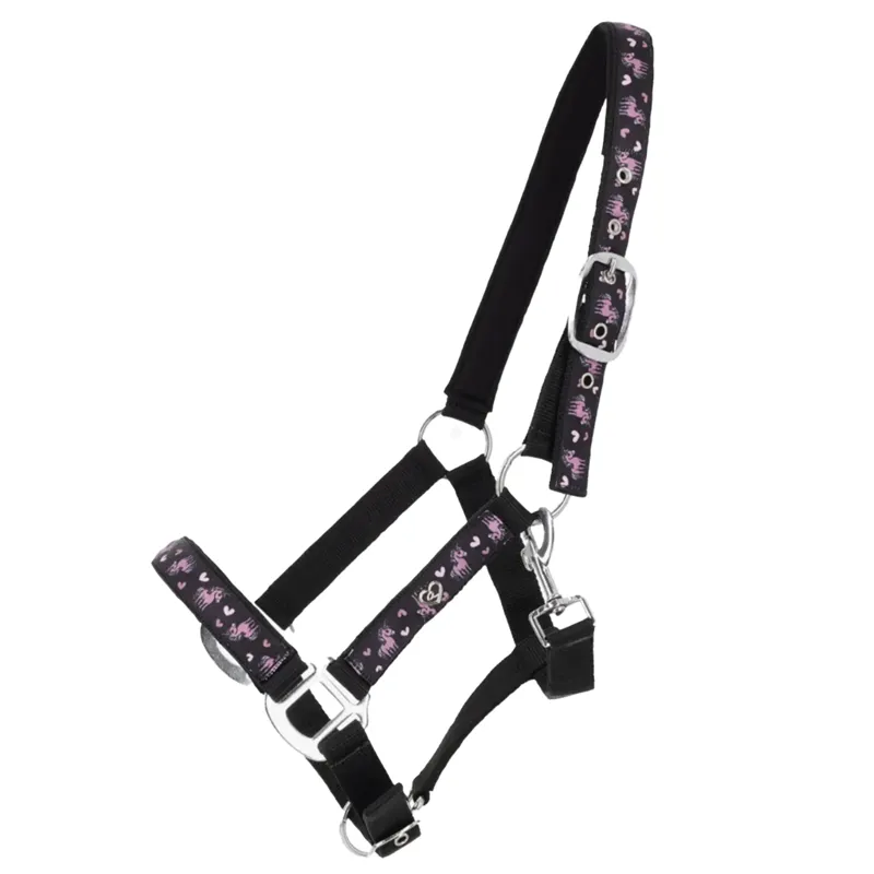 QHP Lize Headcollar in Black and Violet