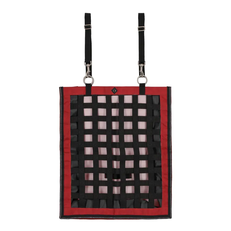 QHP Slowfeeder Hay Bag in Sunset Red