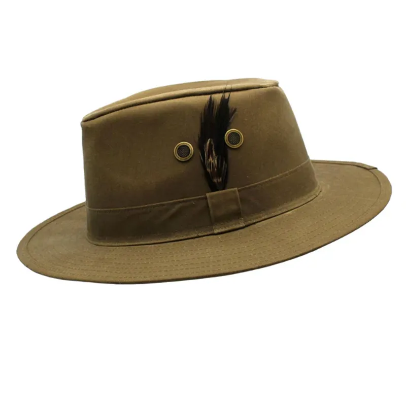 Heather Hats Rambler Wax Trilby Hat Unisex in Sand