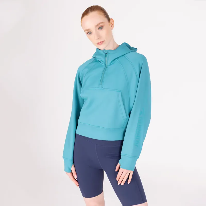 Aubrion React Quarter Zip Hoodie Ladies in Haze-9