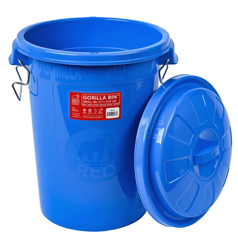Red Gorilla Bin 30L with Clip Lid in Blue