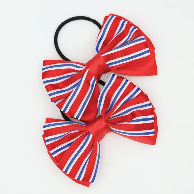 Luxury Regent Striped Show Bow Ribbons in Red and Navy