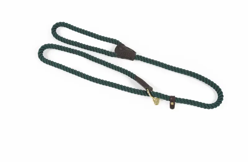 Digby and Fox Rope Slip Dog Lead in Green - WEB EXCLUSIVE