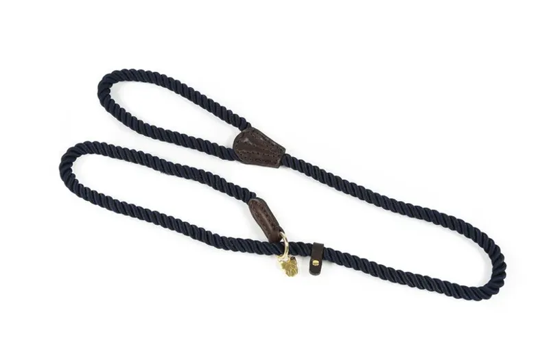 Digby and Fox Rope Slip Dog Lead in Navy - WEB EXCLUSIVE