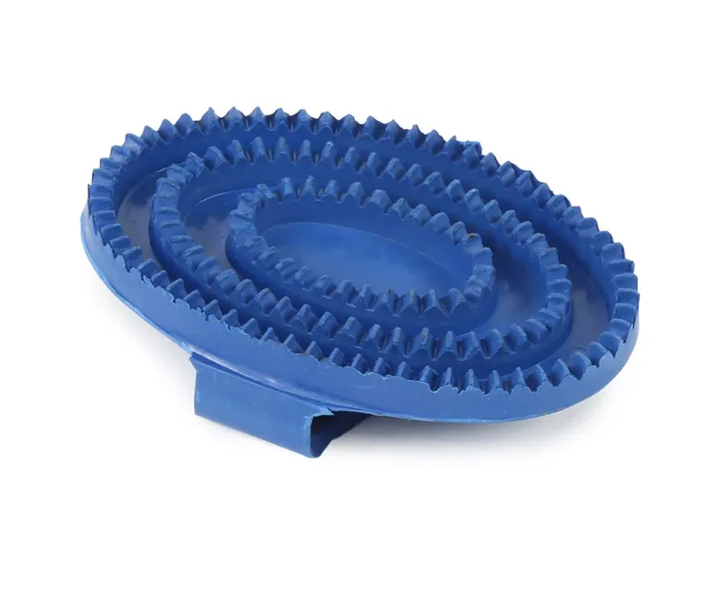 Shires EZI-GROOM Large Rubber Curry Comb in Blue-1