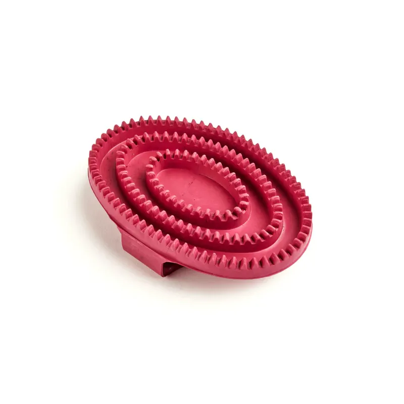 Shires EZI-GROOM Large Rubber Curry Comb in Pink-1