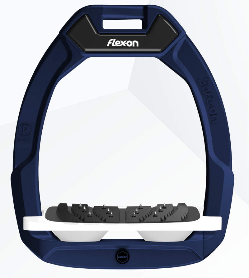 Flex-On Safe-On Stirrups Inclined in Navy/White/White