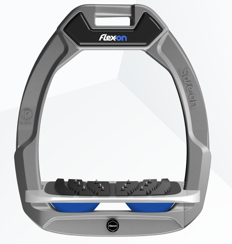 Flex-On Safe-On Stirrups Inclined in Grey/Grey/Blue