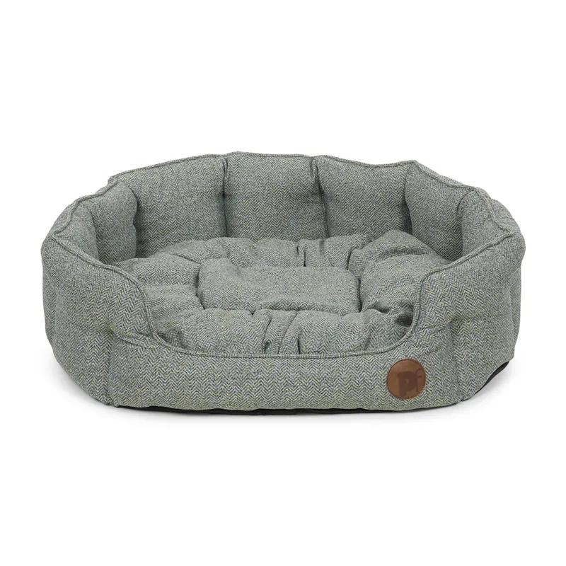 Petface Sage Herringbone Low Oval Bed