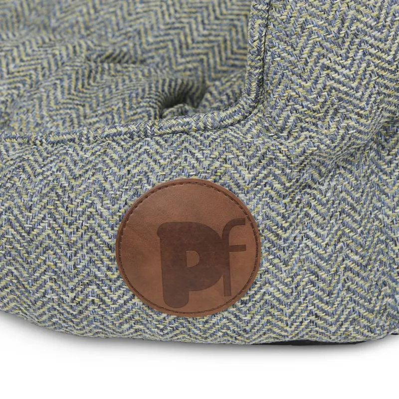 Petface Sage Herringbone Low Oval Bed-2