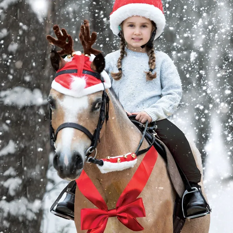 Equetech Santa Hat Horse Ear Bonnet-3