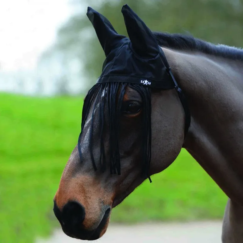 Saxon Fly Fringe With Ears - Black