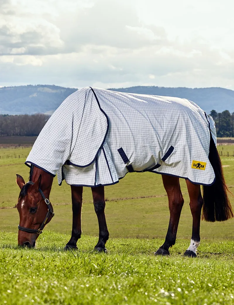 Saxon Kool Coat Classic Combo Horse Rug in White-1