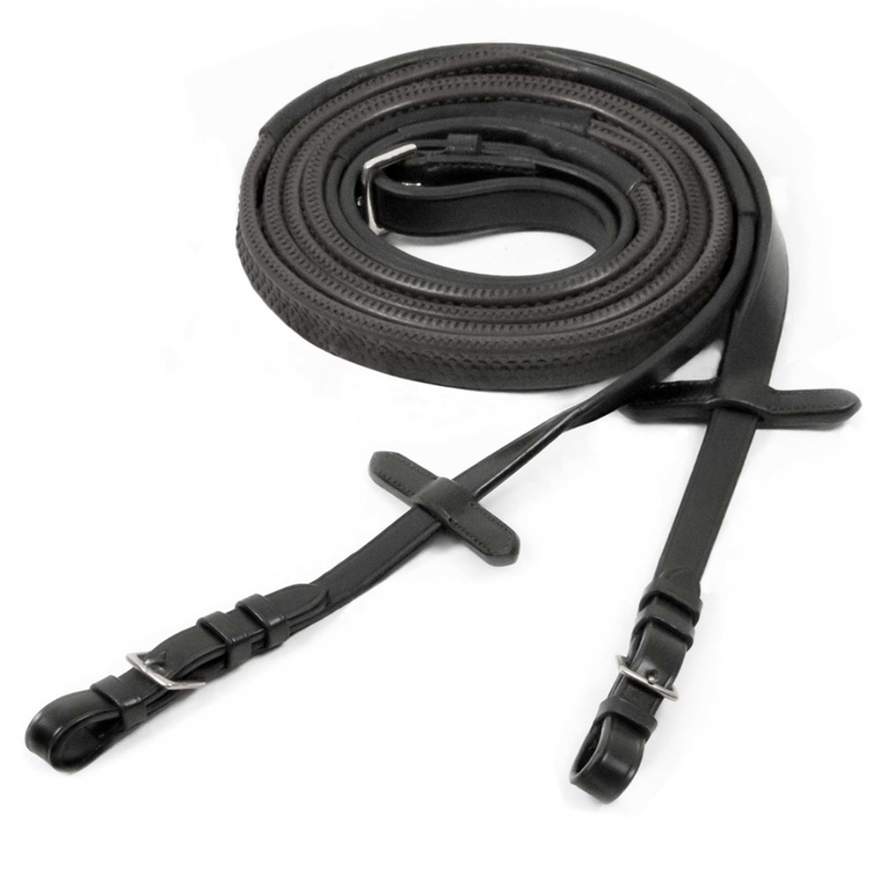 Schockemohle Neo Rubber Reins with Buckles in Black-1
