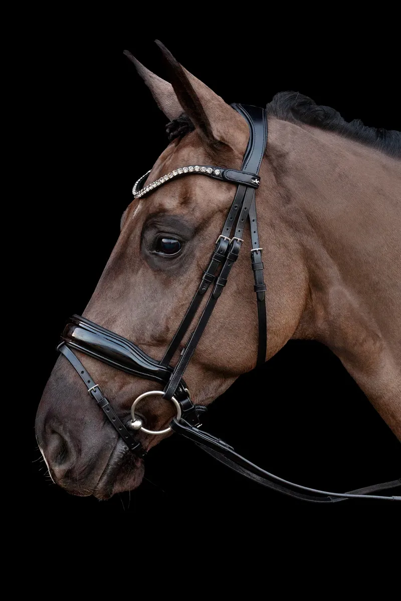 Schockemohle Siena Patent Flash Bridle in Black-2