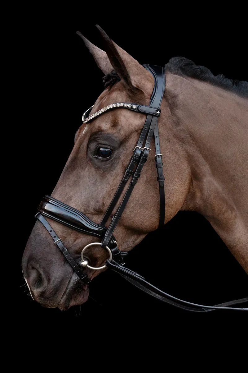 Schockemohle Siena Patent Flash Bridle in Black-1